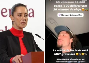 Claudia Sheinbaum promete revisar tarifas de taxis en aeropuerto de Cancún tras denuncia de Luisito Comunica