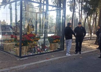 Altar a Satanás y Santa Muerte en Churubusco… autoridades lo retiran