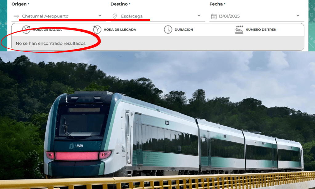 Cae afluencia de pasajeros del Tren Maya y limita el recorrido completo: tramo 7 Chetumal-Escárcega sólo funciona 3 días a la semana.