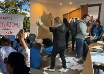 Manifestantes irrumpen y causan destrozos en Palacio de Gobierno de Sinaloa