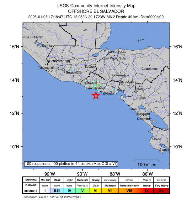 Sismo en El Salvador