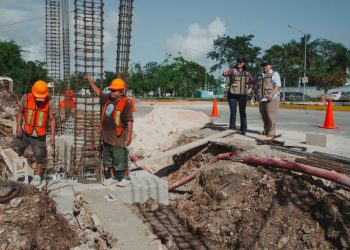 Supervisa Estefanía Mercado obras de infraestructura en Playa del Carmen