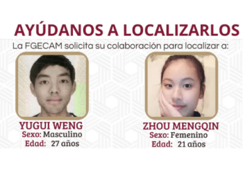 Turistas chinos desaparecen en Campeche; iban a Quintana Roo