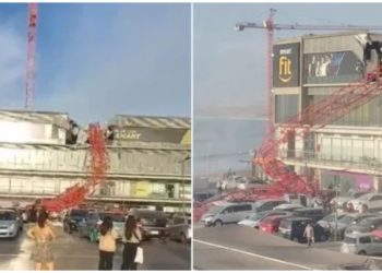 VÍDEO| Cae grúa al colapsar el techo de un gimnasio en Chile