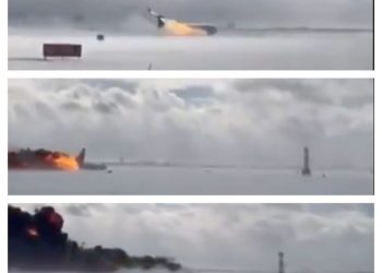El avión de Delta Airlines se incendió y volcó al aterrizar en Toronto (Vídeo)