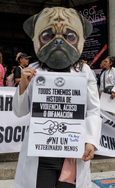 Uno de los manifestantes de ayer en Ciudad de México