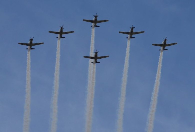 Celebración del 110 aniversario de las Fuerzas Aérea Mexicana e inauguración de la base aérea militar de Tulum No. 20, encabezada por la presidenta Claudia Sheinbaum (Foto de El Universal)