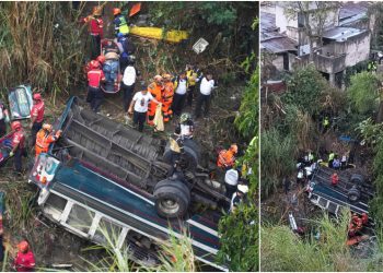 Tragedia en Guatemala: más de 50 muertos tras caer un autobús desde un puente
