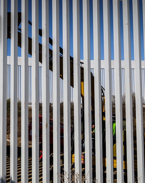 El muro fronterizo visto desde el lado de Tijuana, Baja California