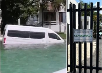 VÍDEO: Van turística cae a la Laguna de los 7 colores en Bacalar; esto se sabe