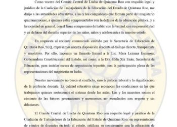 «SEQ pide diálogo para levantar huelga de maestros en Quintana Roo»