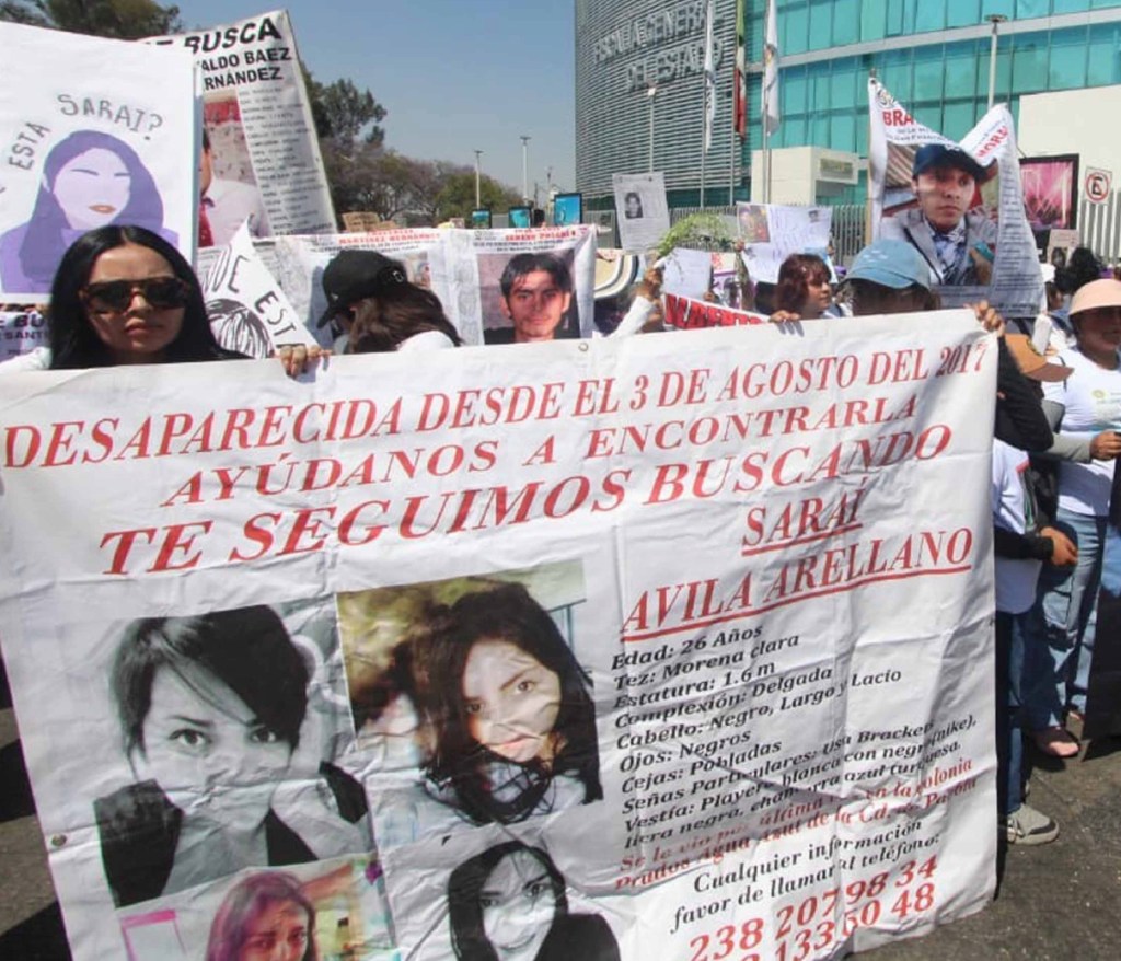 Marcha por los desaparecidos en la ciudad de Puebla. Un informe reporta un alza de jóvenes extraviados