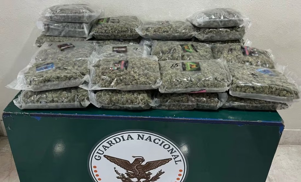 Elementos de la Guardia Nacional aseguraron narcóticos y vapeadores con cannabis en el Aeropuerto Internacional de Querétaro.