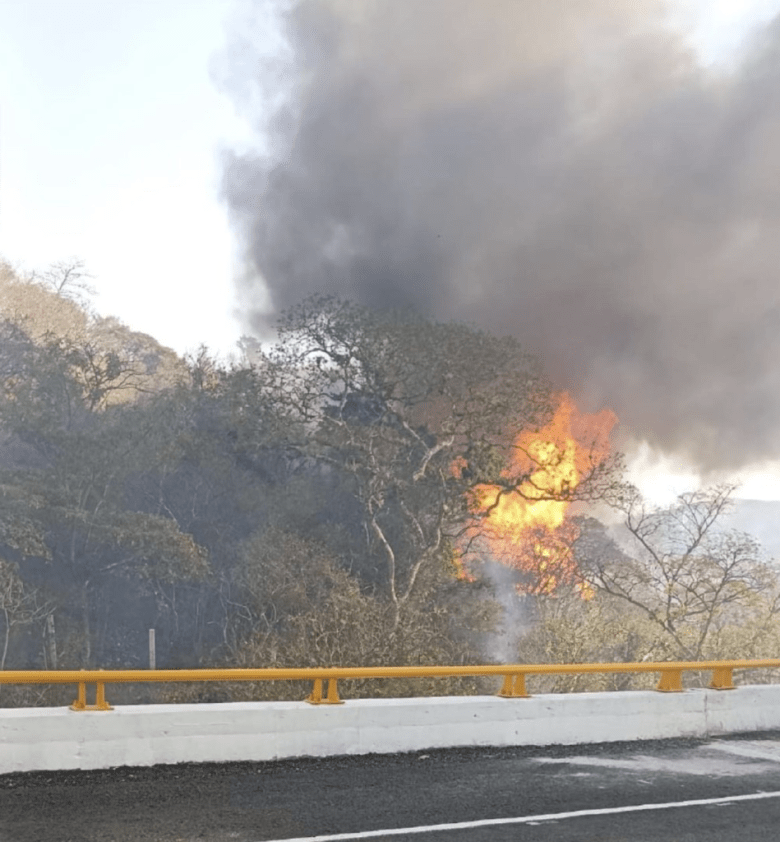 Incendio en ducto de Pemex en Oaxaca