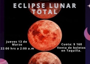 Invita COQHCYT a la observación nocturna del eclipse total de luna en su red de planetarios