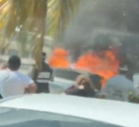 incendio de vehículo Cancún