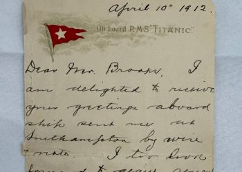Carta del Titanic logra millonaria cifra en una puja en subasta