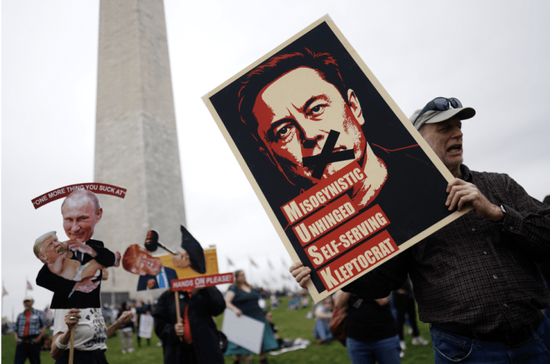 protestas contra trump y musk