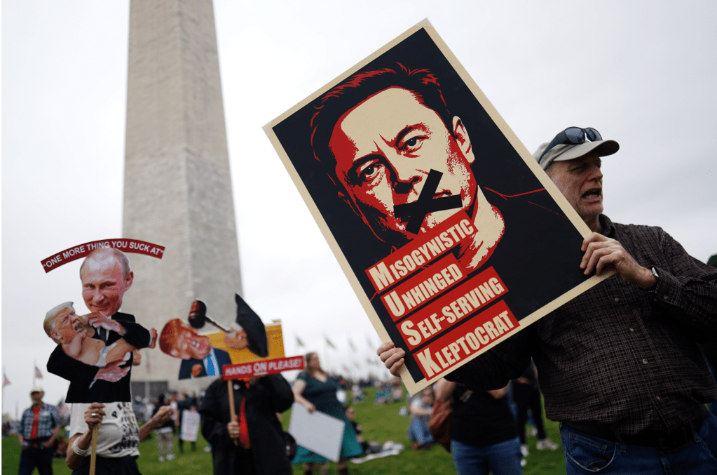 protestas contra trump y musk