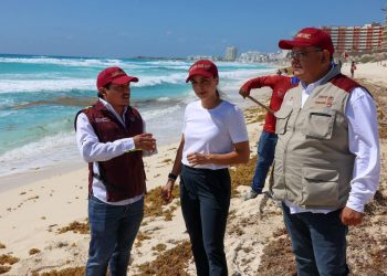 Recolección de sargazo en playas públicas mantiene limpio el rostro turístico de Cancún
