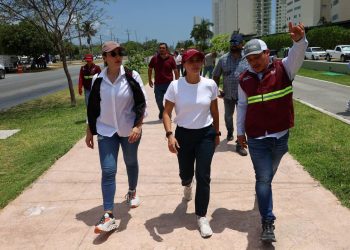 Mantenimiento urbano en Cancún: Verifica Ana Paty Peralta avance de trabajos