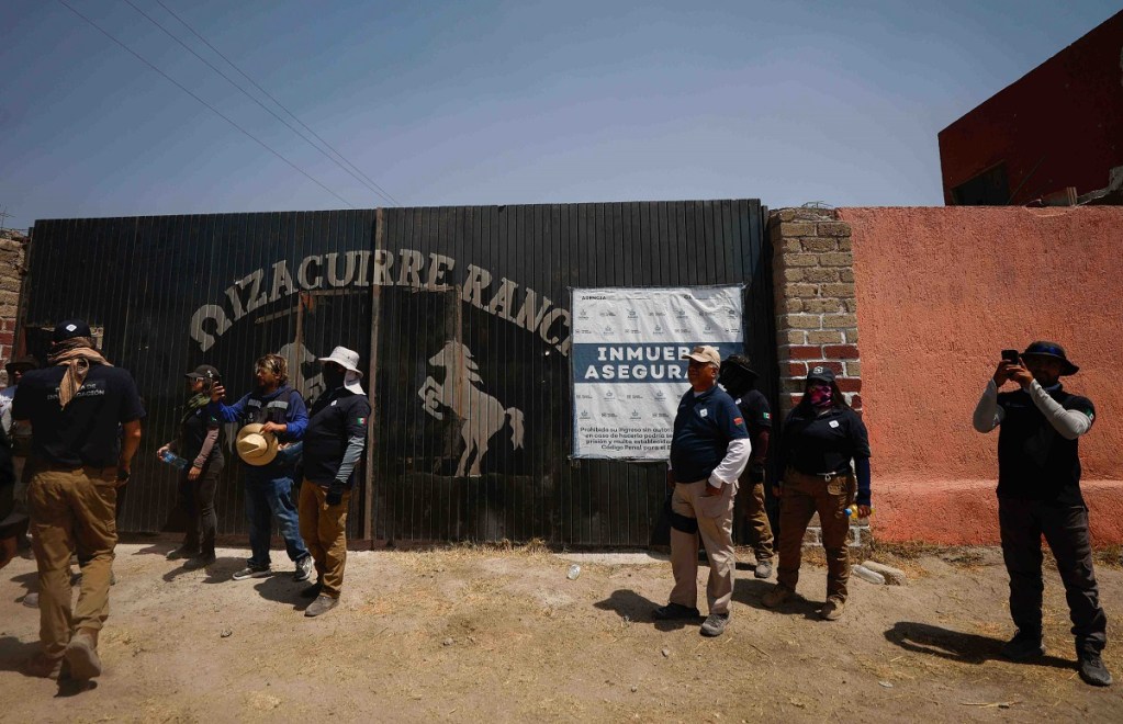 Aspecto de la entrada al rancho Izaguirre, en Teuchitlán, Jalisco (Foto de El Universal)