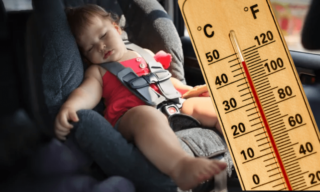 Una mamá dejó a su bebé en su automóvil con 45 grados de temperatura, mientras realizaba trámites y fue a parar al hospital en Nuevo León