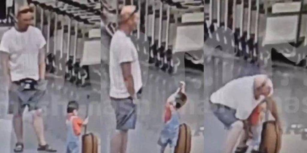 Niño afgano en aeropuerto de Moscú