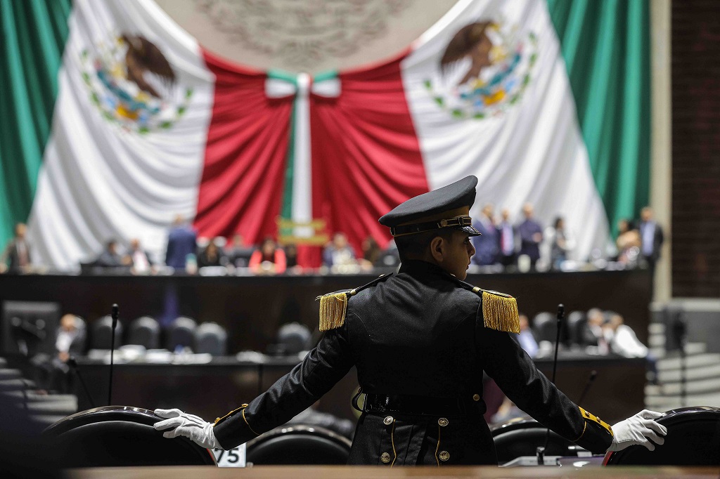 Aspecto de la sesión ordinaria en la Cámara de Diputados, donde se discutió la reforma para la nueva Ley de la Guardia Nacional (Foto de El Universal)