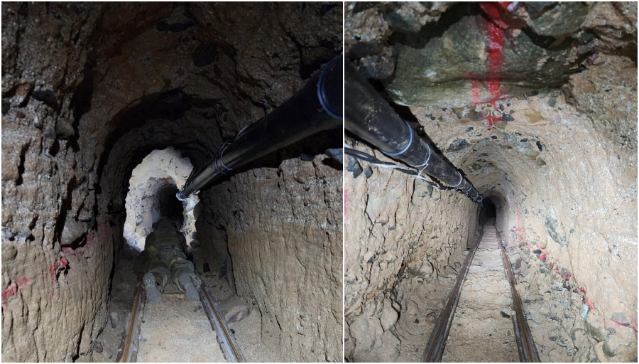 Así se ve el narcotúnel localizado en las últimas horas en la frontera de Tijuana con San Diego.