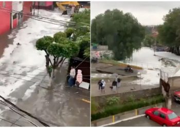 Se desborda presa Los Cuartos en Naucalpan, Edomex | Vídeos