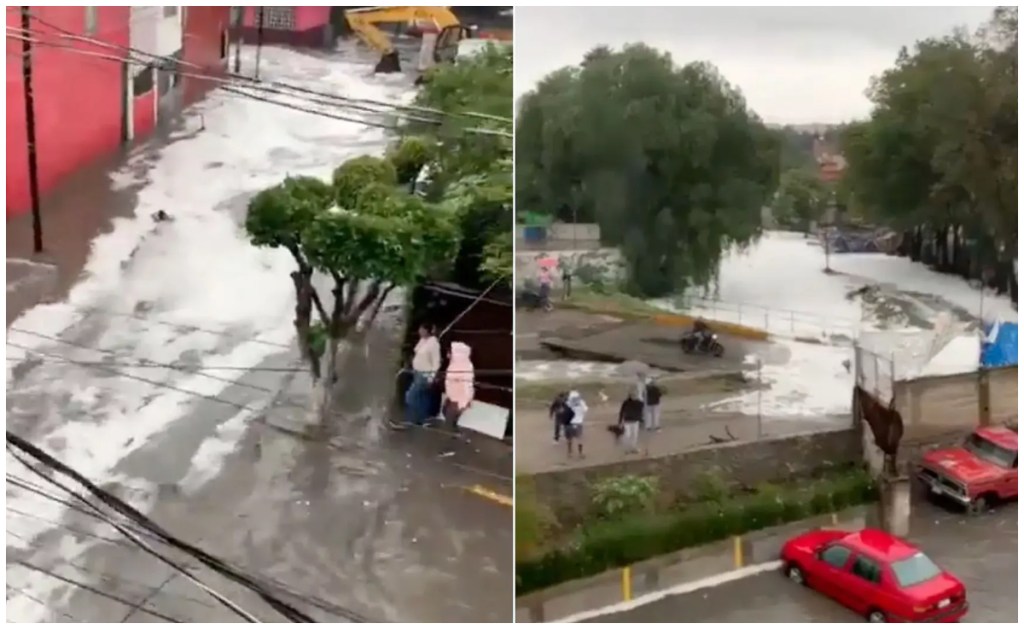 Este sábado se registró el desbordamiento de la presa ‘Los Cuartos’ en el municipio de Naucalpan, Estado de México