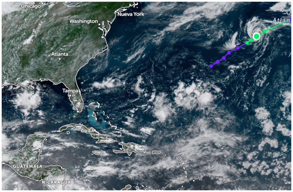 Se formó la Tormenta Tropical “Andrea” en el Océano Atlántico; se localiza a 4,000 km al noreste del estado de Yucatán
