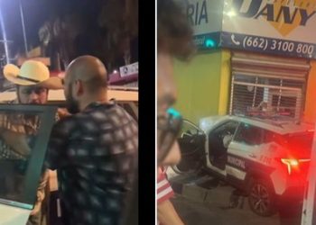 Sujeto roba una patrulla en Hermosillo y termina hospitalizado al impactarla