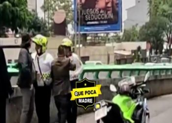 🚨 VIDEO //Junior golpea a policías de tránsito en CDMX con ayuda de escoltas