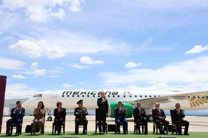 Mexicana de Aviación, Mexicana de Aviación 2025, Claudia Sheinbaum, Aerolínea estatal, Aeronave Embraer, Soberanía aérea, Avión del pueblo, Mexicana rescatada, Cuarta Transformación, AIFA, Felipe Ángeles, Avión Embraer E195-E2