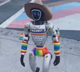 Robot con banderas LGBT genera debate en Los Ángeles sobre inclusión y propaganda