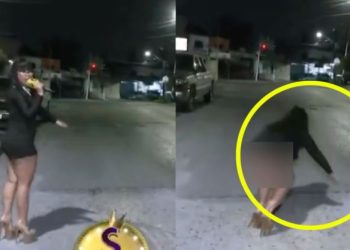 📺 VIDEO// Reportera sufre caída en vivo y muestra su ropa interior durante transmisión