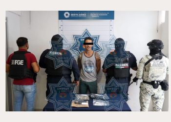 Detenido en Cancún por narcomenudeo y portación de arma de fuego