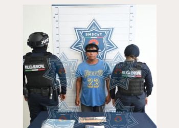 «Detienen en Cancún a hombre armado con picahielo en la vía pública»