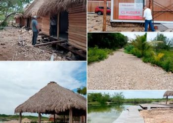 Profepa clausura construcciones ilegales en el Estero de Chac, en Chetumal