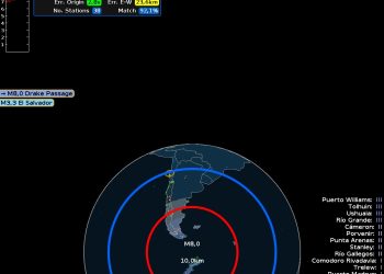 Sismo de magnitud 8.0 sacude zona entre Sudamérica y la Antártica