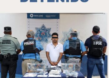 Detenido por delitos contra la salud en Cancún y portación de arma de fuego