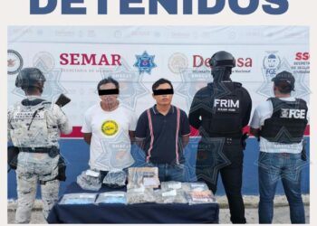 Capturan a dos sujetos por Delitos contra la Salud en la Supermanzana 219 de Cancún