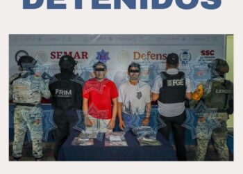 Detención de dos hombres en Cancún por presuntos delitos contra la salud