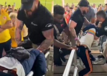 Aficionados Colombianos Expulsados con Violencia en el Chase Stadium