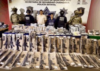 Histórico Aseguramiento de Armamento en Quintana Roo: Caen Operadores Logísticos del CJNG