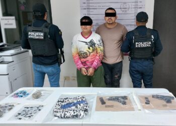 Capturan a cuatro personas con drogas y armas en Cozumel; dos ya fueron vinculados a proceso