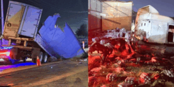 Fuerte Choque de Tren y Tráiler Parte en Dos a Unidad de Carga en Hermosillo