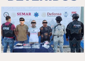 Detienen a tres presuntos narcomenudistas en Cancún durante operativo Blindaje